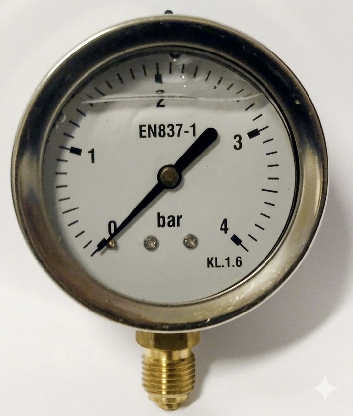 Pressure gauge bottom connection 4 bar