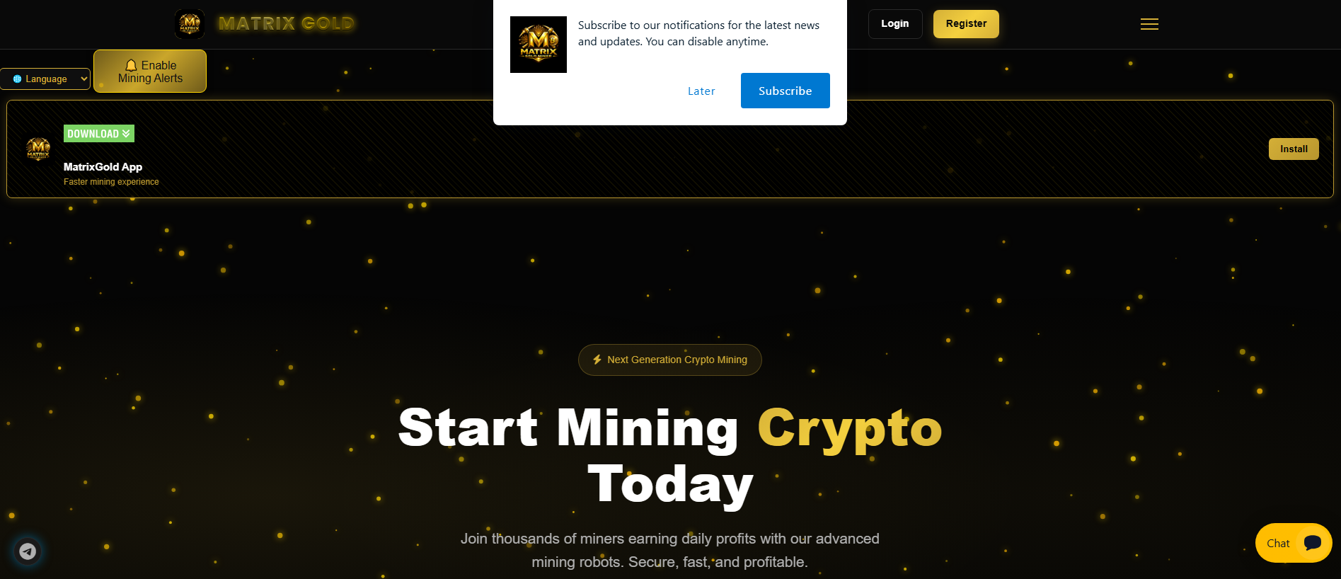 Stored capture of matrixgoldminers.com
