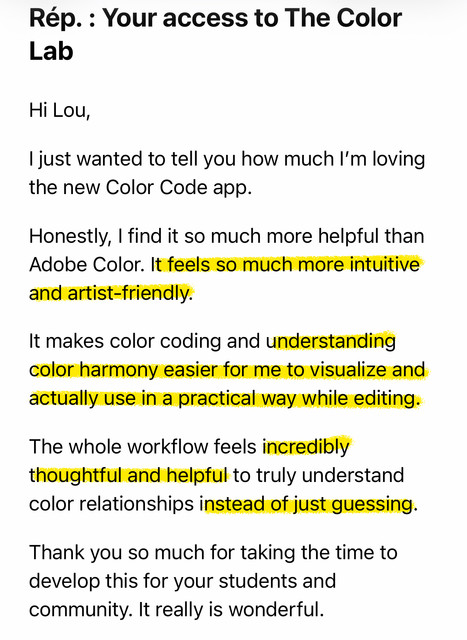 The Color Lab suggesting which colors to adjust