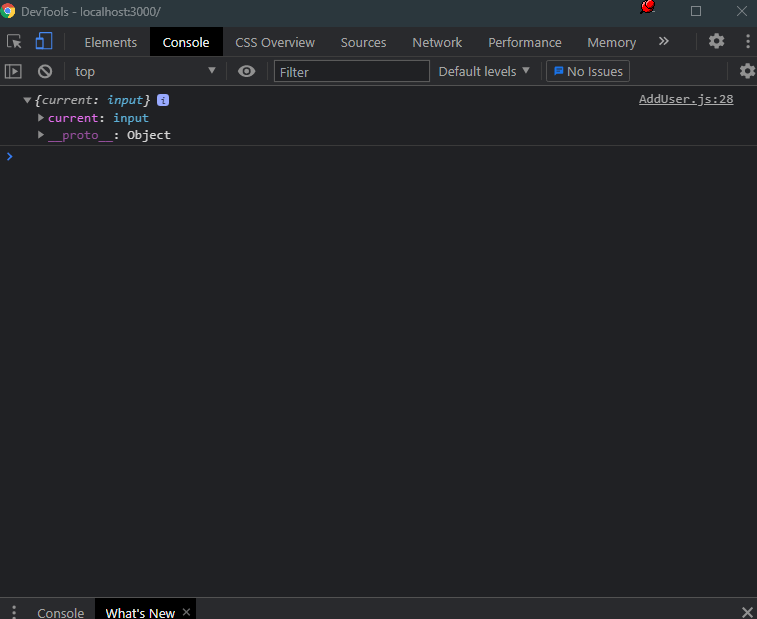 user ref object with current key