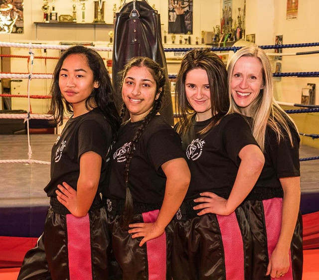 Members of the MACK Kickboxing ladies-only class