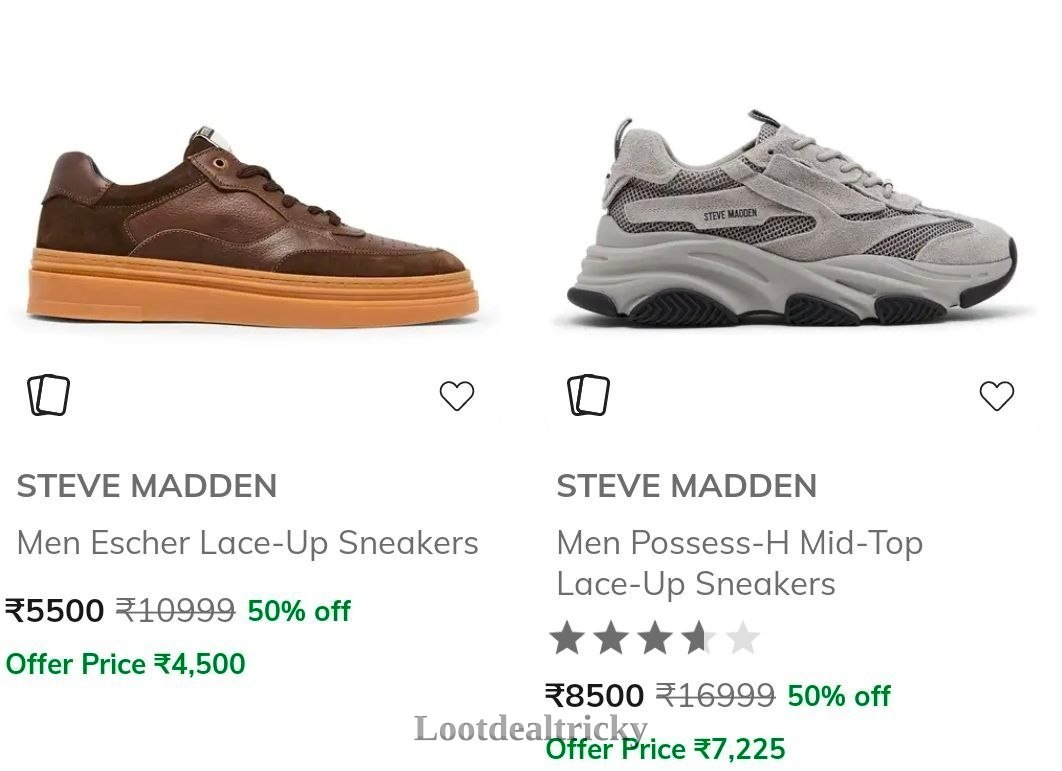 Ajio Steve Madden – Fantastic Price Cut @ 50
