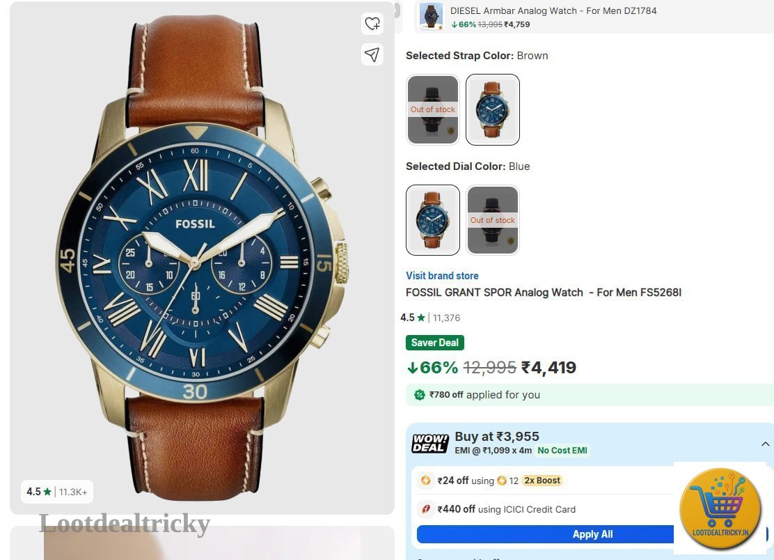 Fossil Watch Flipkart | Exclusive Sale Discount