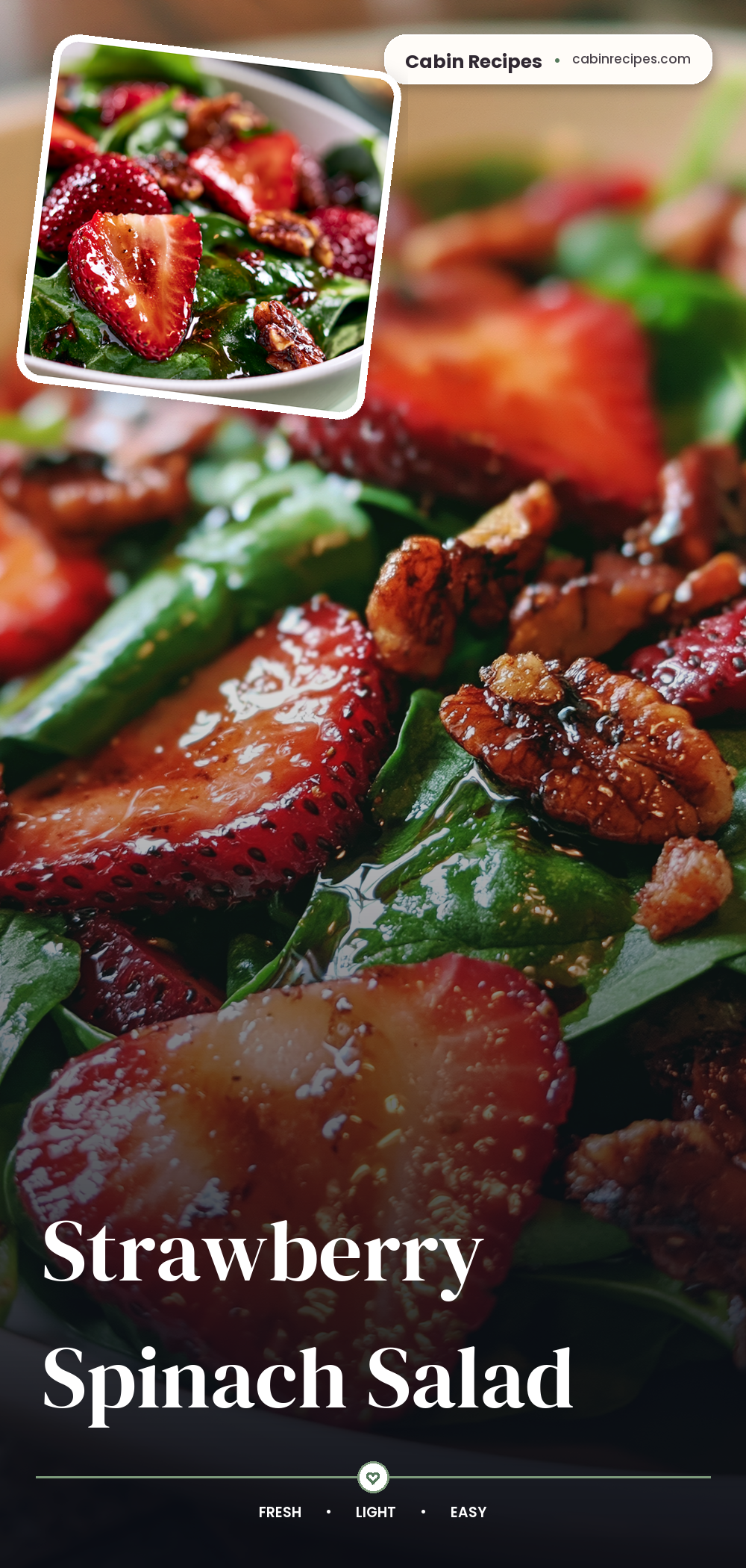 Pinterest graphic for Strawberry Spinach Salad