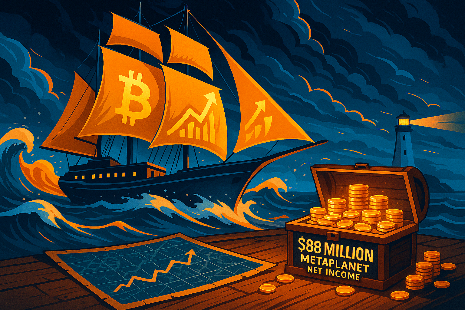 Visual representation of Metaplanet's Bitcoin-driven financial success in Q3