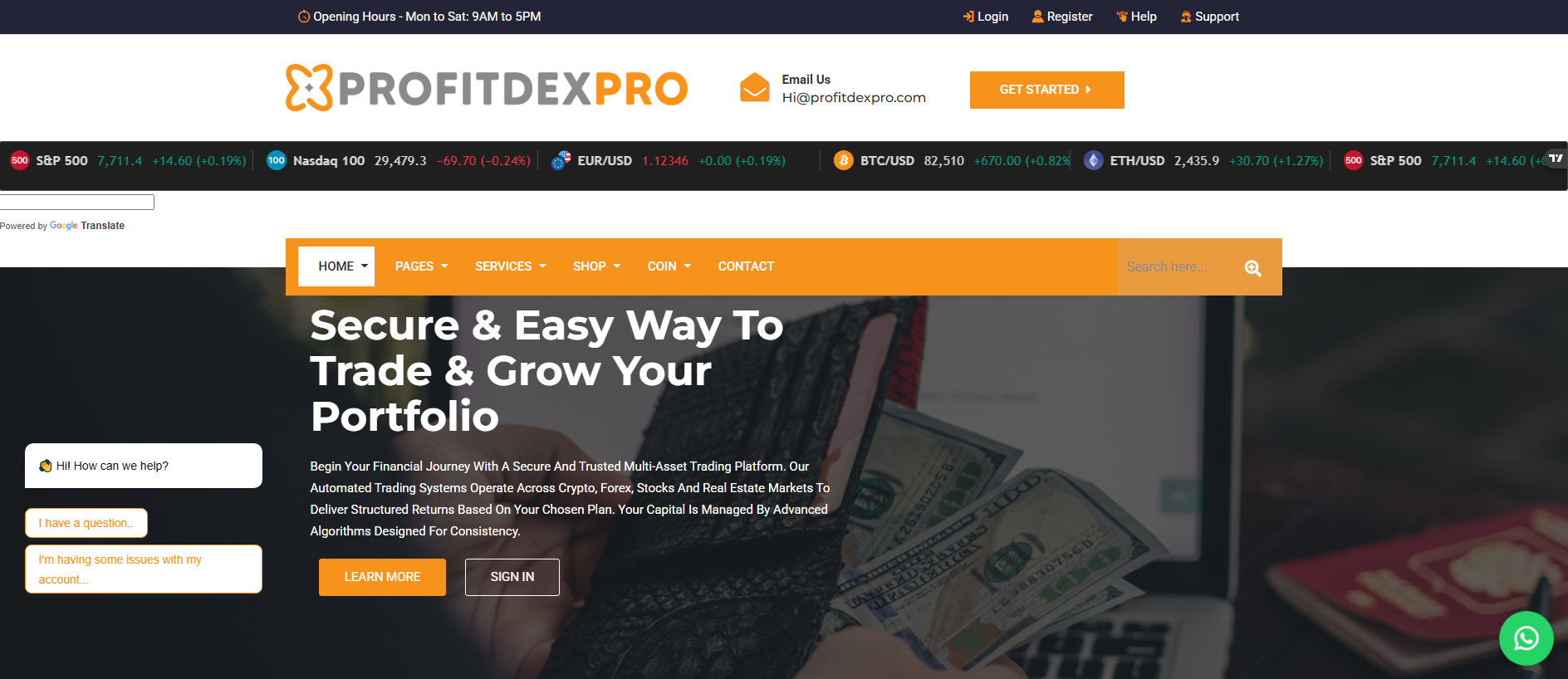 Stored capture of profitdexpro.com