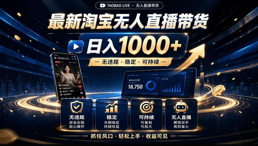 2026淘宝无人直播15.0，独家新技术，不用露脸、不用熬夜，自动直播自动出单，25小时卖17W【揭秘】-网创指引人