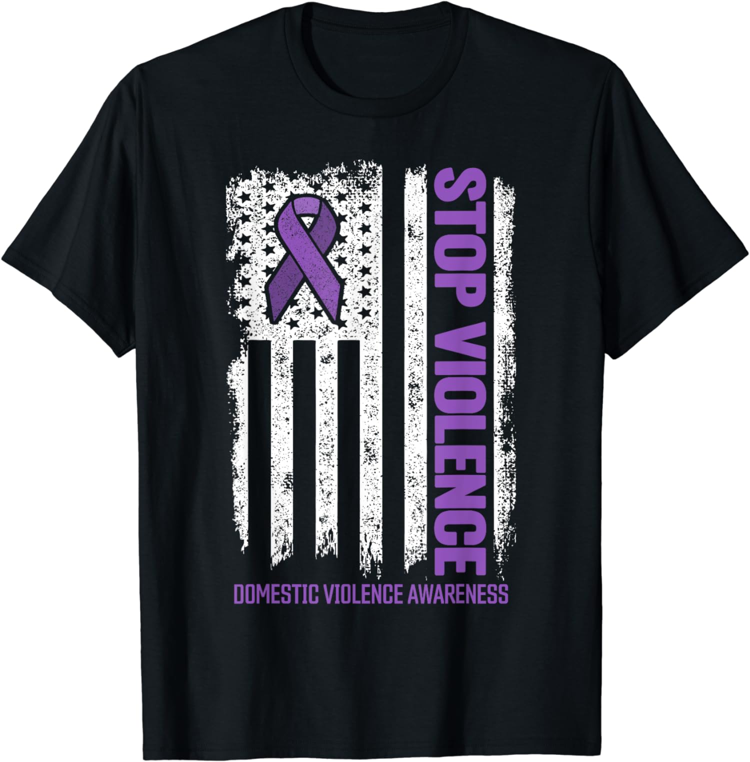 Stop Violence The Silence No Violence USA Flag Gift Unisex T-Shirt