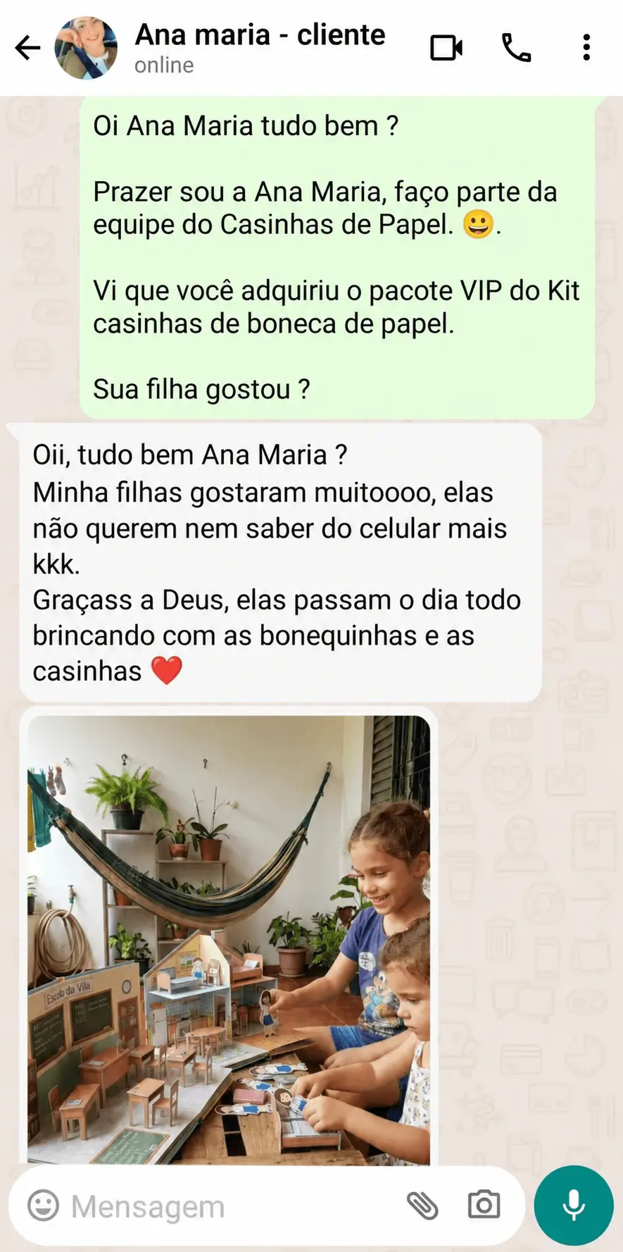 Depoimento WhatsApp