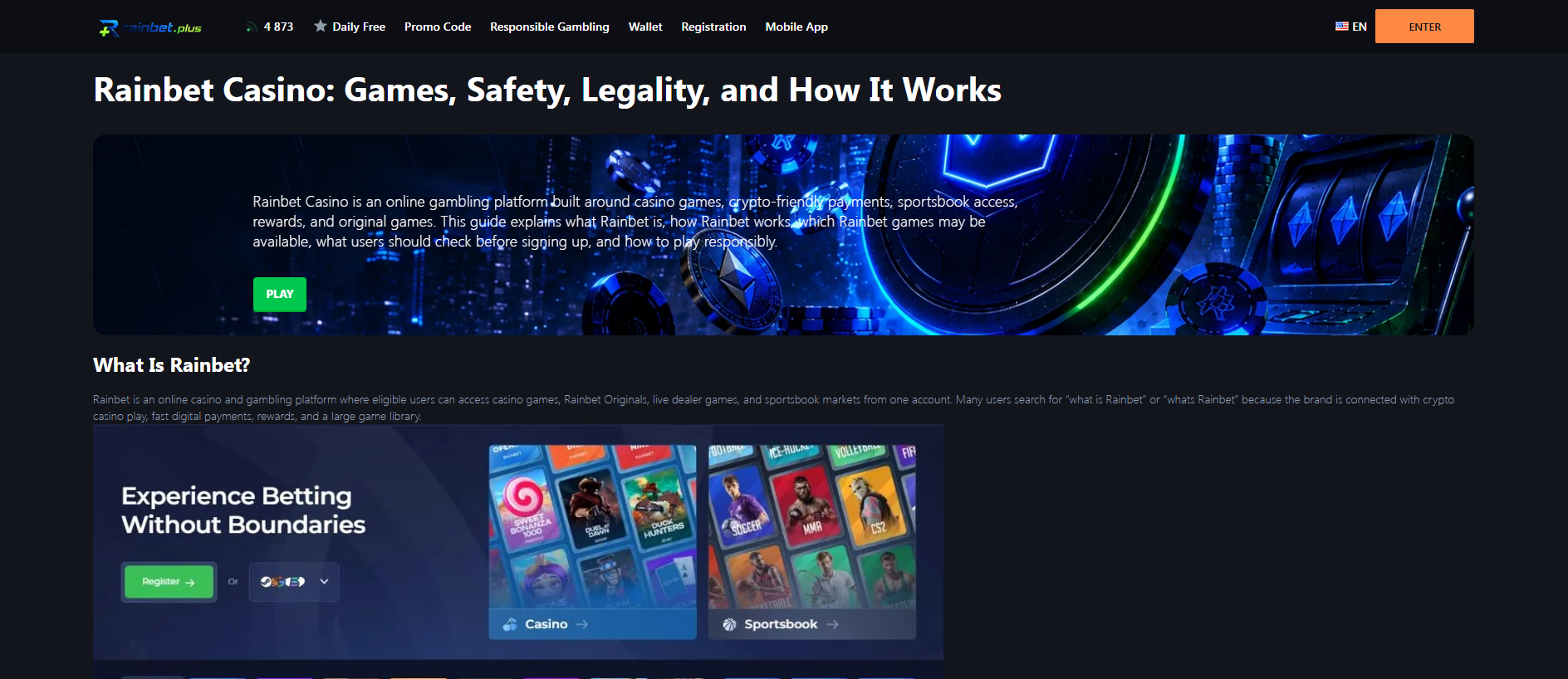 Forensic screenshot of rainbet.plus showing the phishing page layout