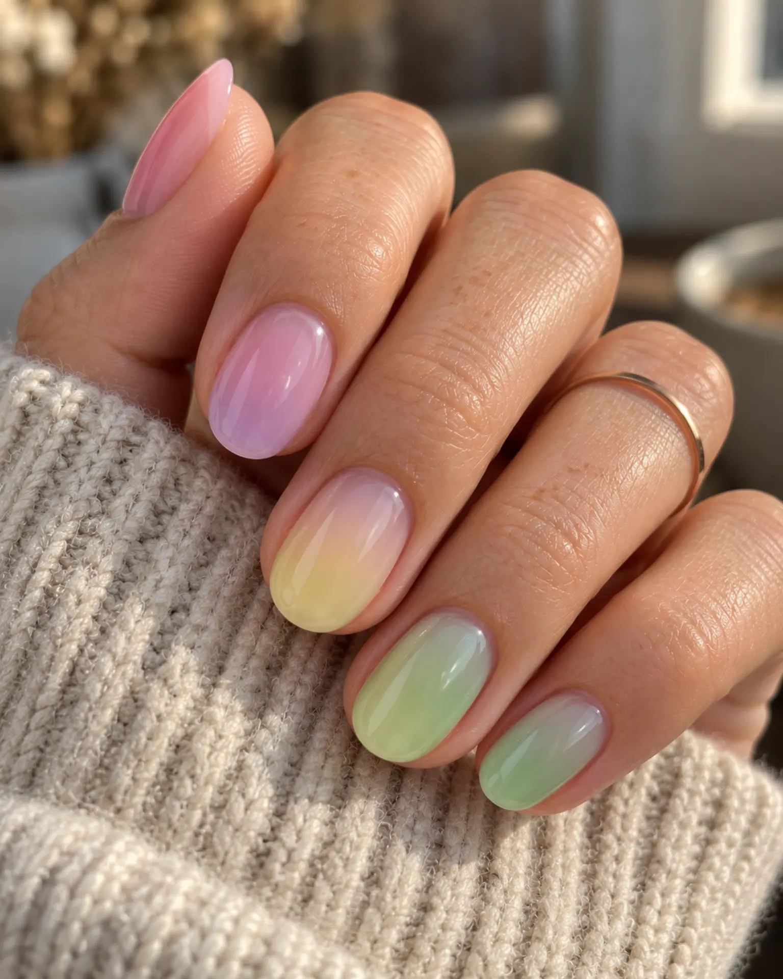 Easter Sheer Jelly Wash manicure inspiration for Easter nail ideas