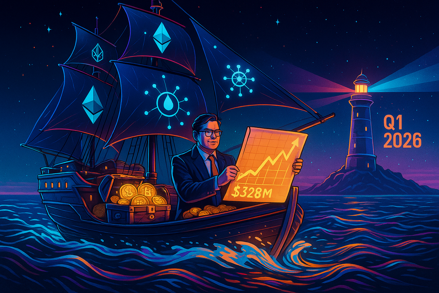 Illustration of BitMine's Ethereum staking expansion and profitability milestone