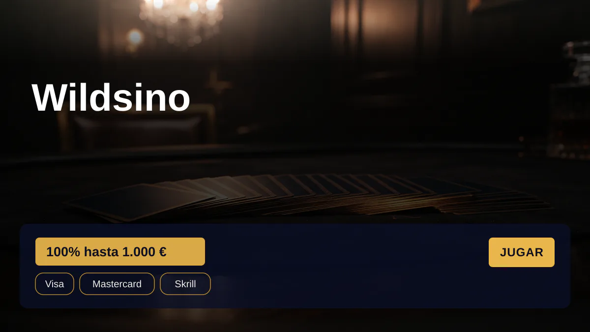 Wildsino casino — bono de bienvenida 100% hasta 1.000 € + 50 FS, pagos: Visa, Mastercard, Skrill, Neteller, Revolut