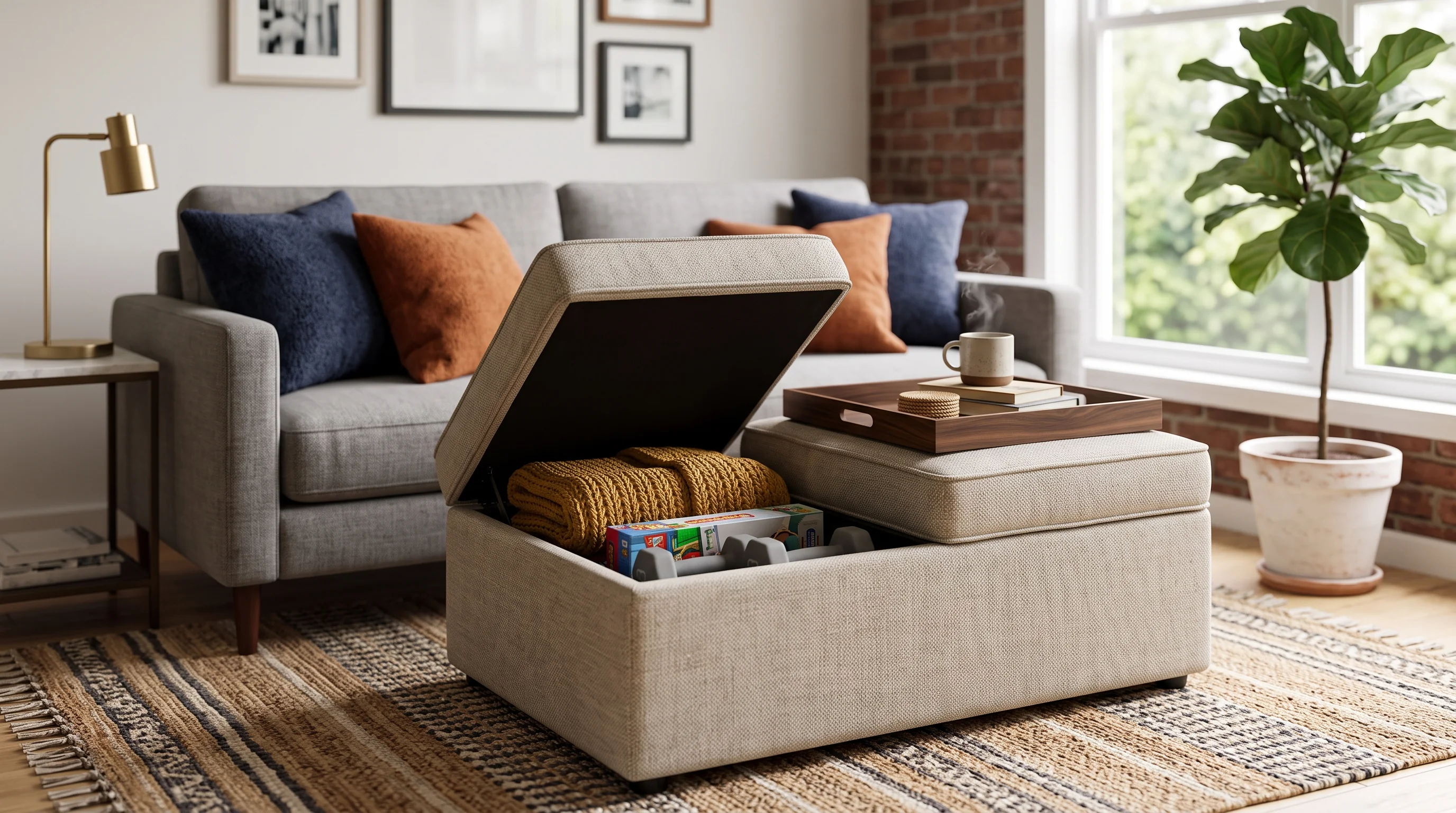 Multi-Functional Storage Ottomans Small Space
