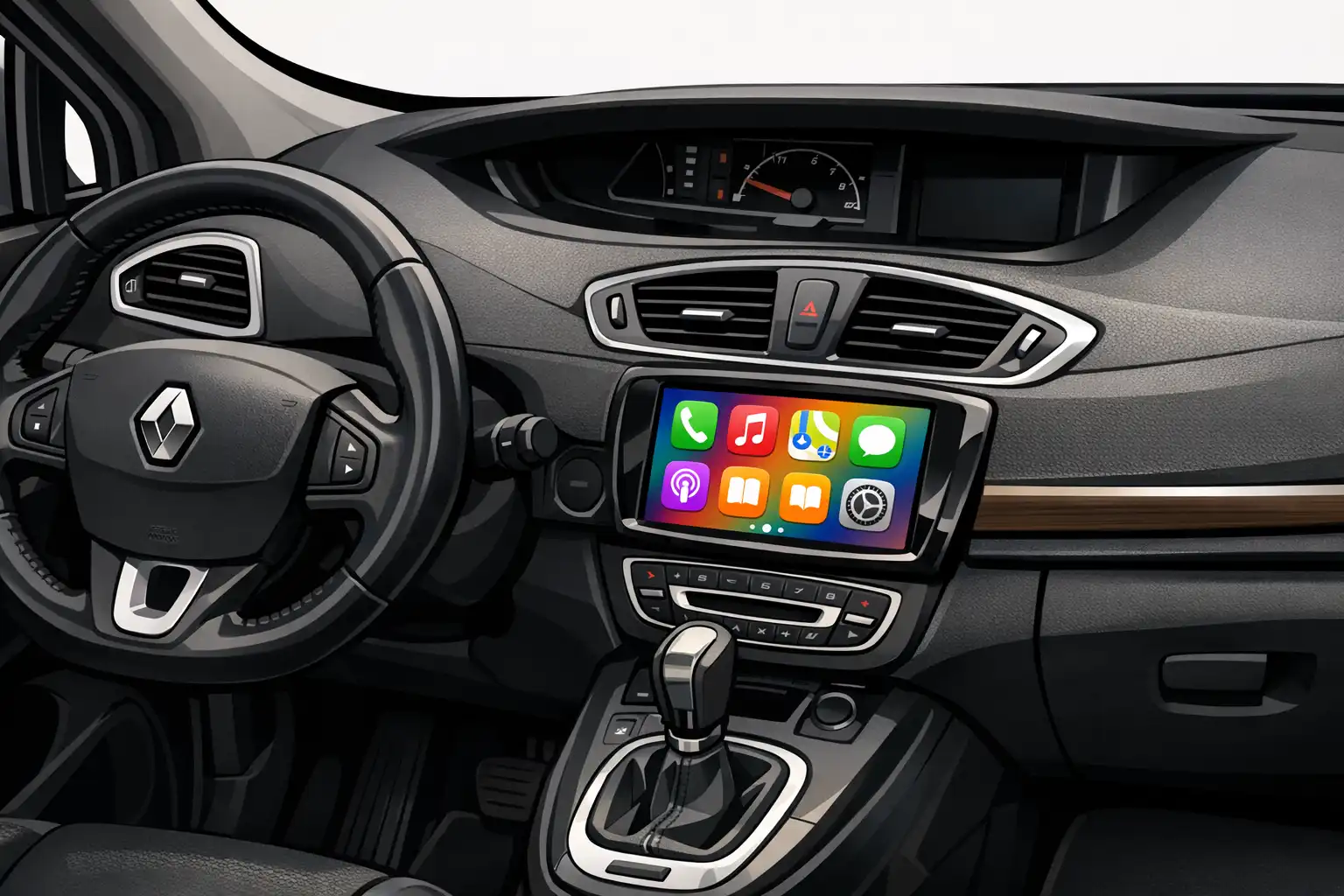Renault Scénic 2014 avec écran CarPlay installé