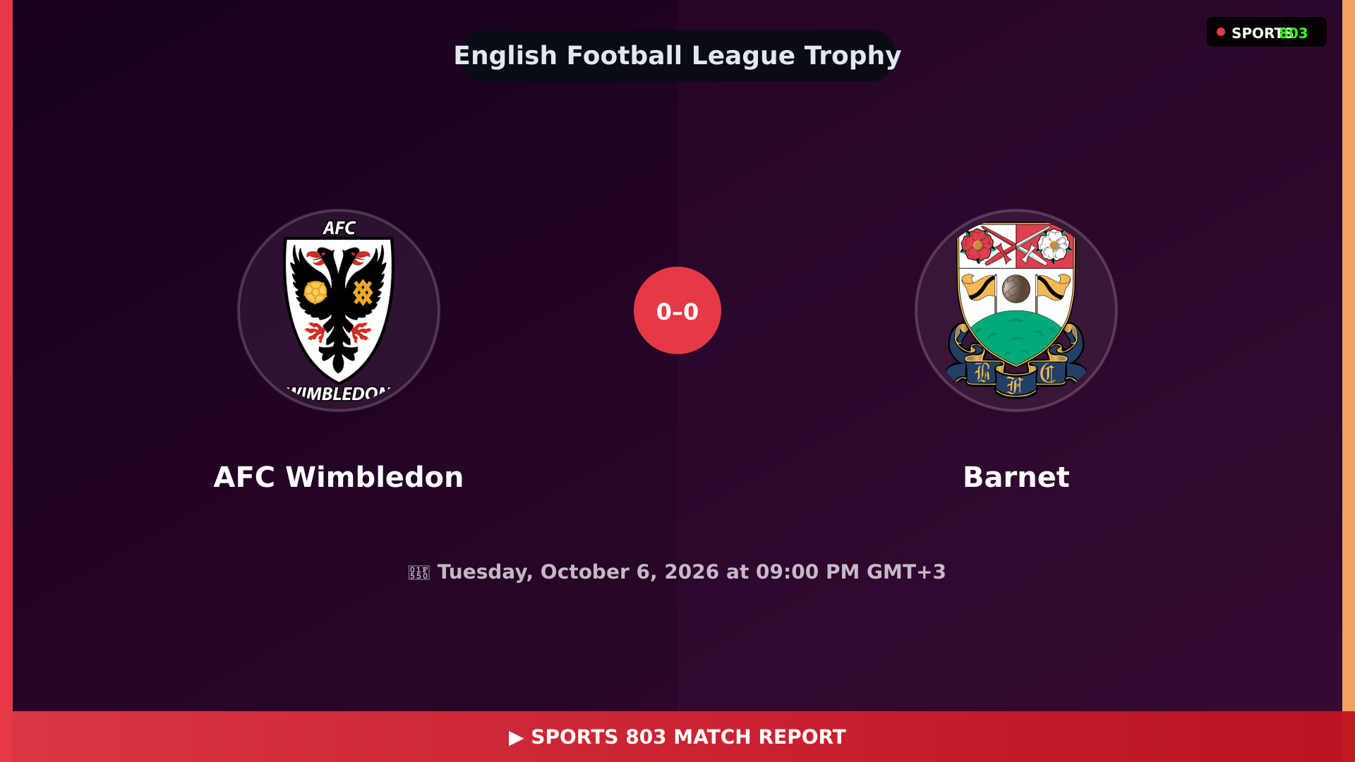 AFC Wimbledon vs Barnet – Highlights & Replay | Sports 803