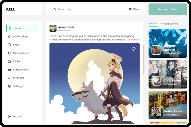 RELU - a designer Community Platfrom