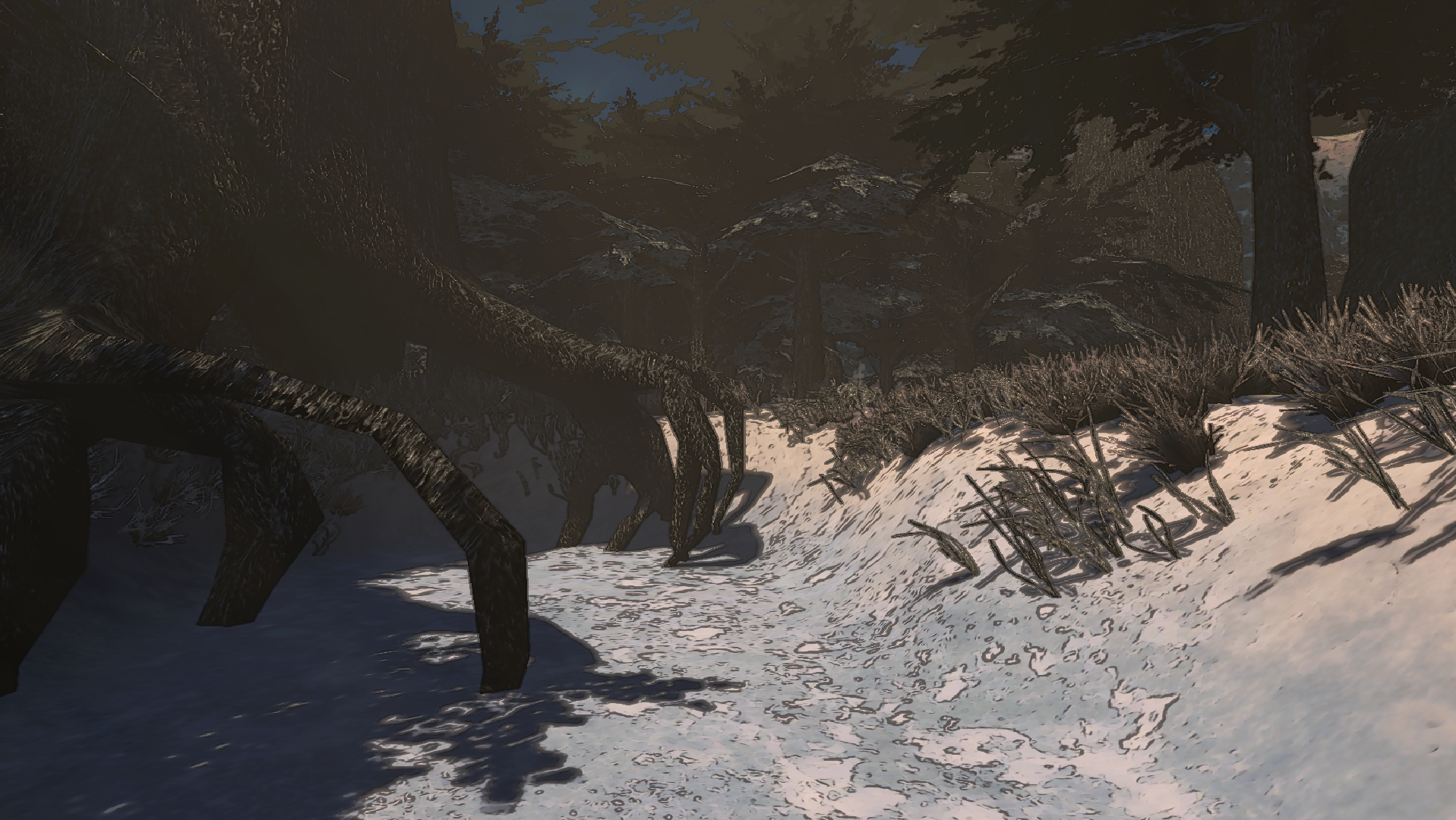 Frozen swamp