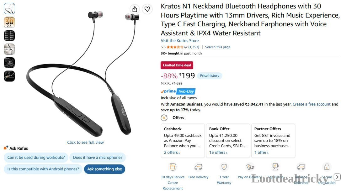 Neckband Bluetooth Headphones Offer Image