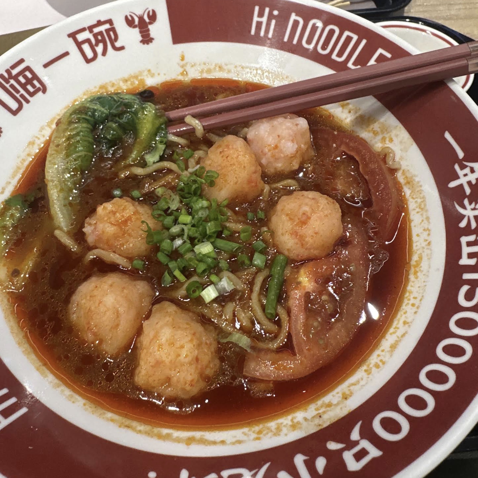 Free-flow condiment bar at Hi Noodle