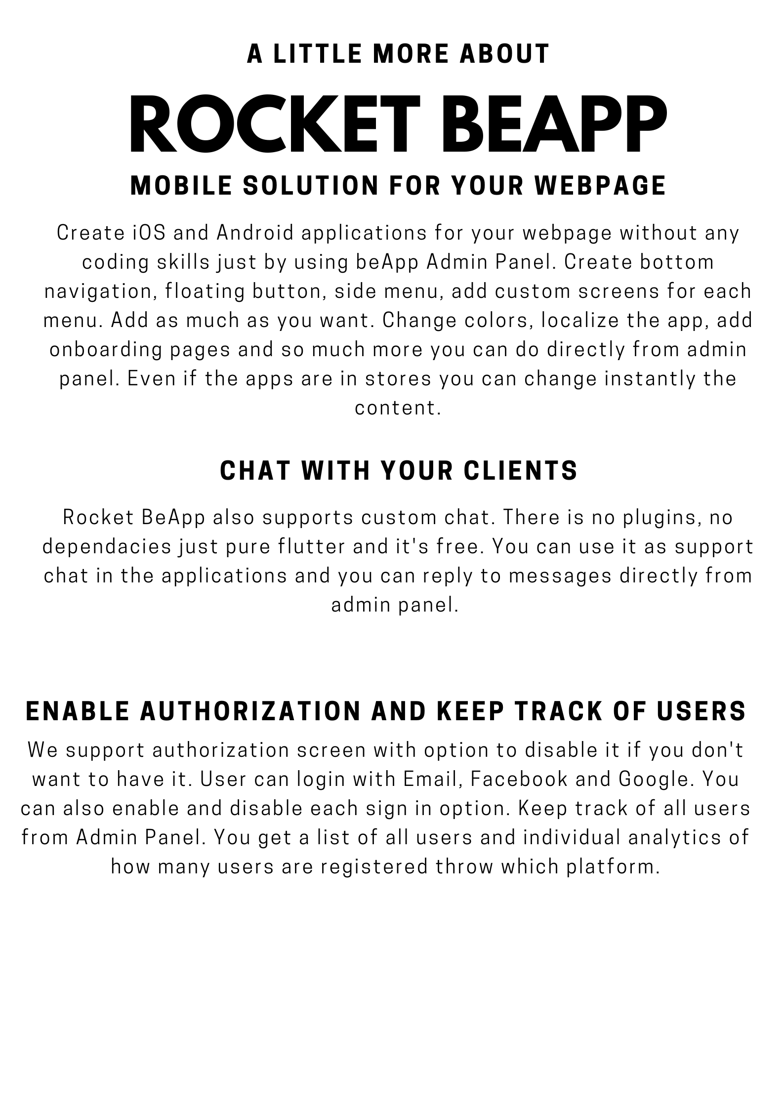 Rocket BeApp MINI - Flutter Web Converter