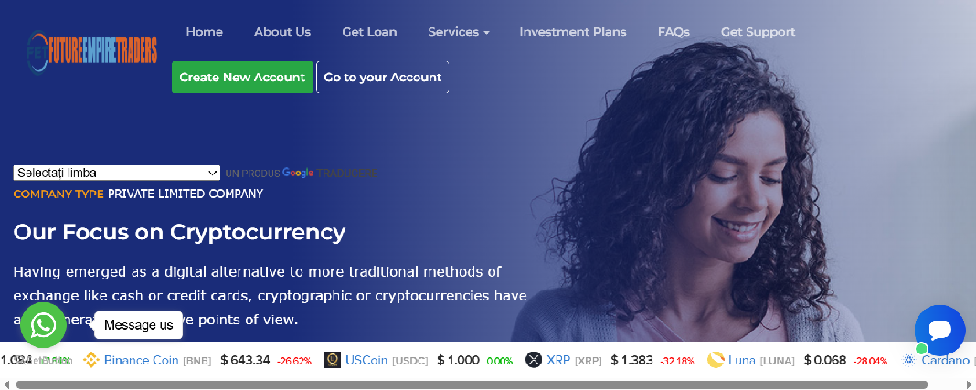 Screenshot of futurempiretraders.com