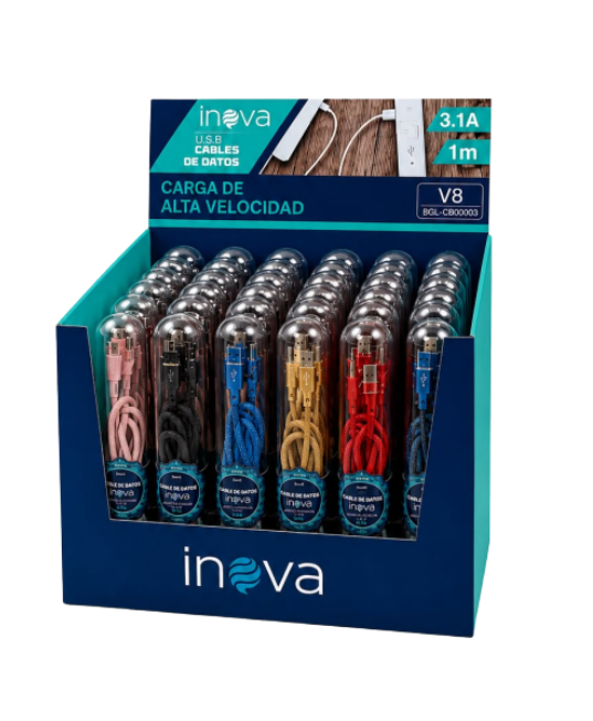 Cable de datos 3.1A 1m V8 Inova