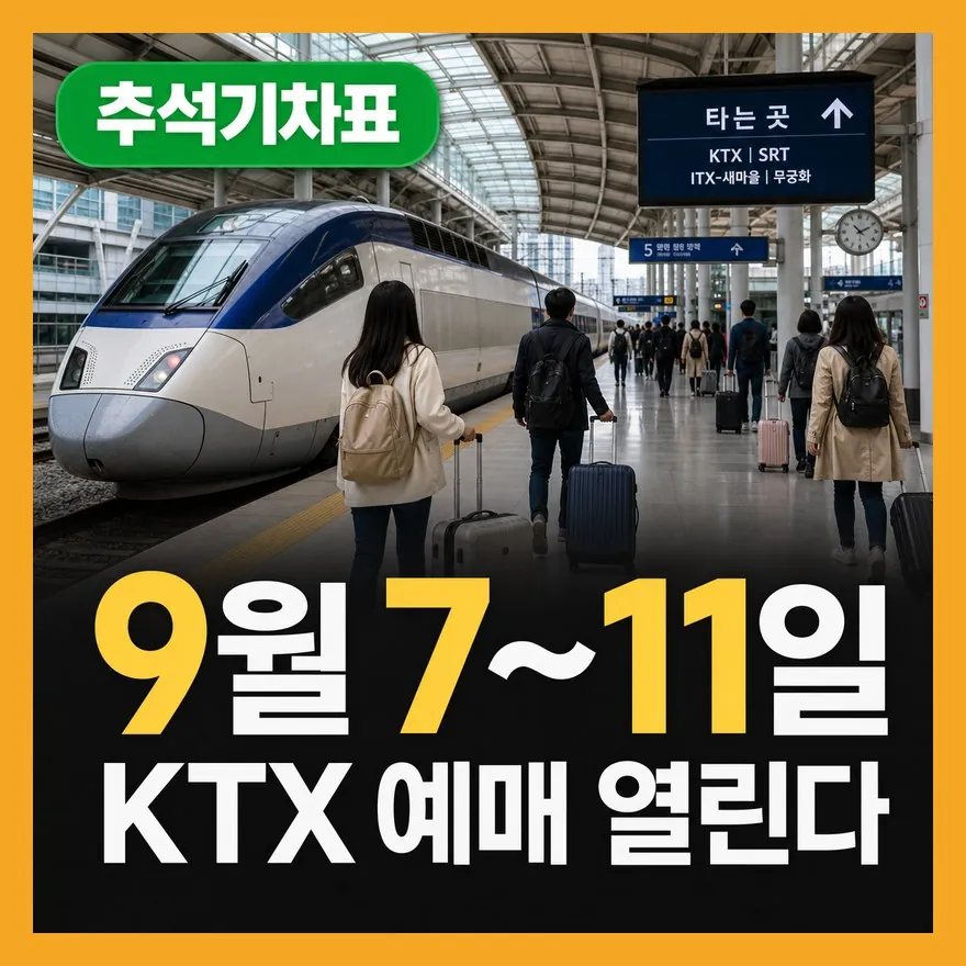 2026 추석 기차표 예매 실패 피하는 법: KTX SRT 결제 마감 총정리