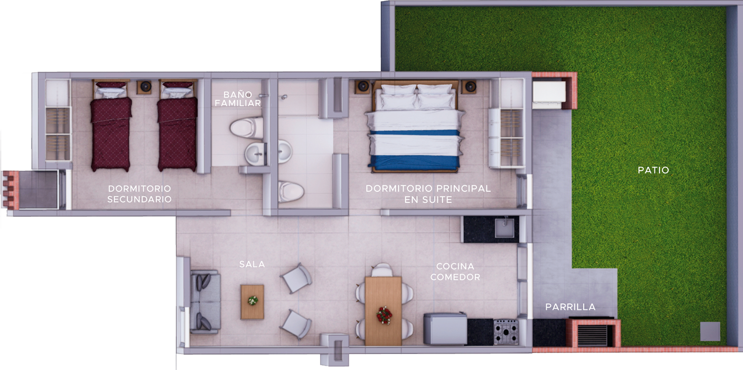 2BR Apartment with Balcony