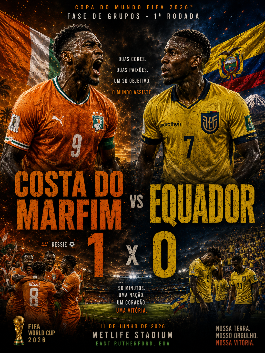 1ª Rodada Costa do Marfim x Equador