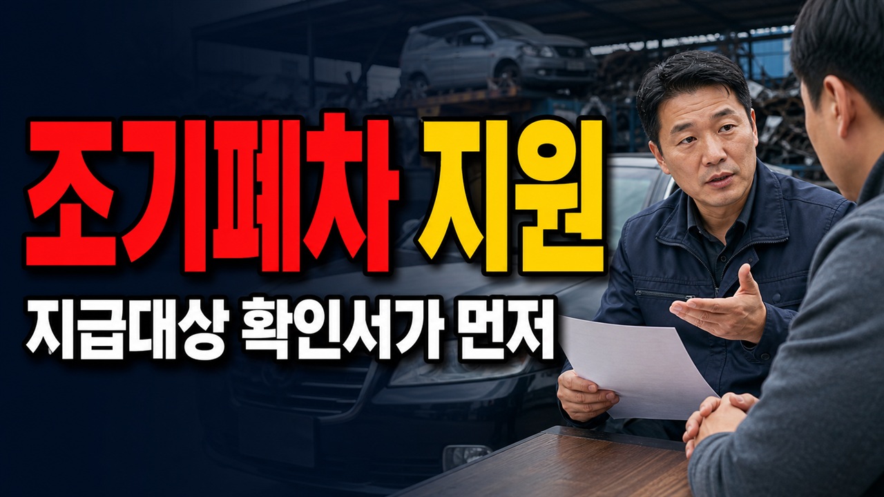 조기폐차 지원, 차부터 폐차하면 안 되는 이유…지급대상 확인서가 먼저다 관련 핵심 정보를 상징적으로 보여주는 썸네일 이미지
