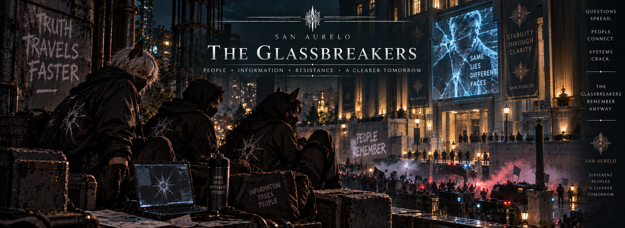Glassbreaker resistance members operating above Aurelo Prime during a period of growing unrest.
