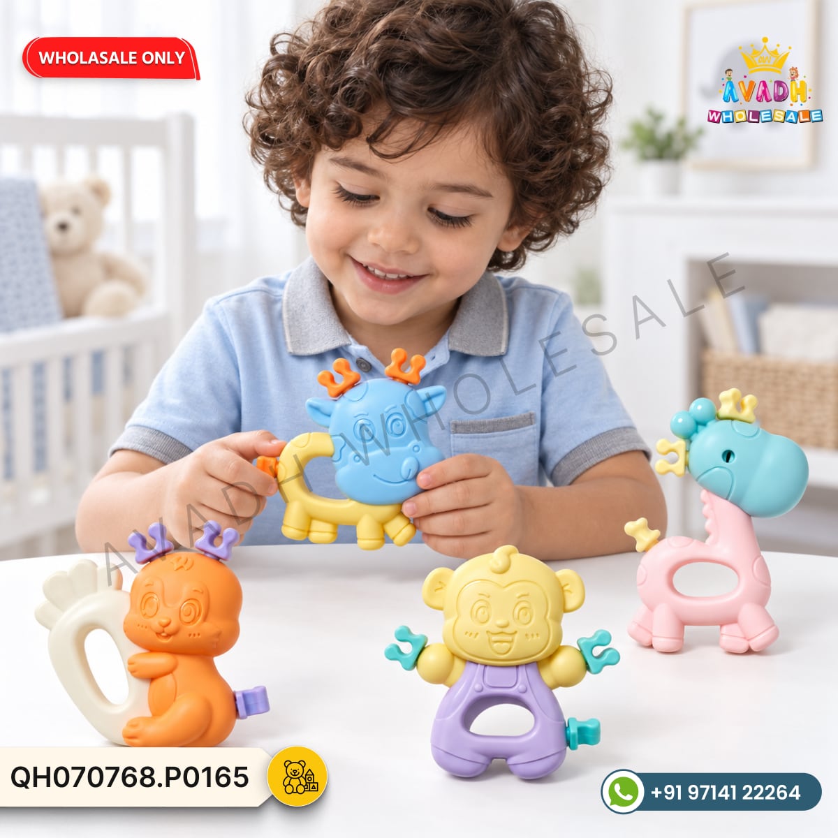 Colorful Animal Rattle Toy Set - image 3