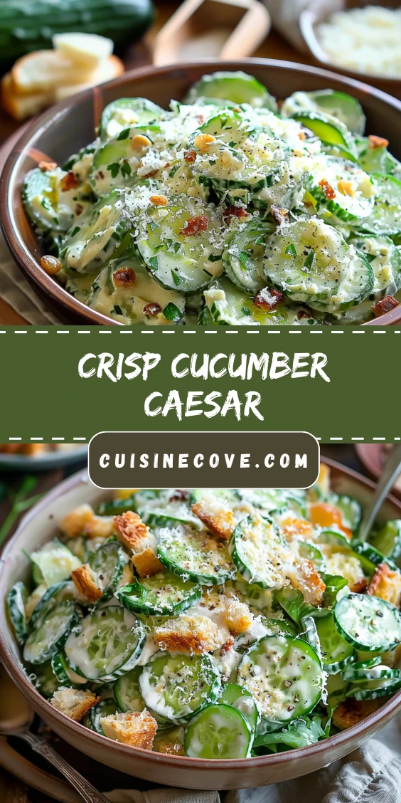 Crisp Cucumber Caesar Salad (No Lettuce!)