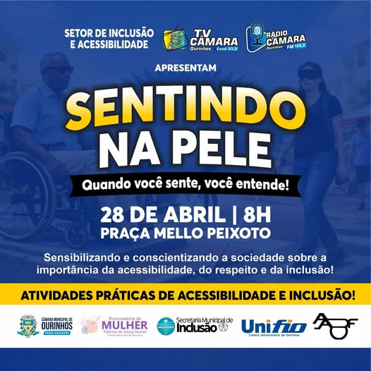 Câmara de Ourinhos promove evento “Sentindo na Pele” para conscientizar sobre desafios enfrentados por pessoas com deficiência