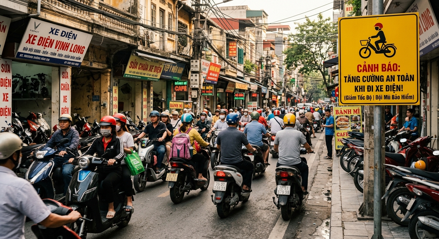 an toàn khi đi xe đạp điện 1