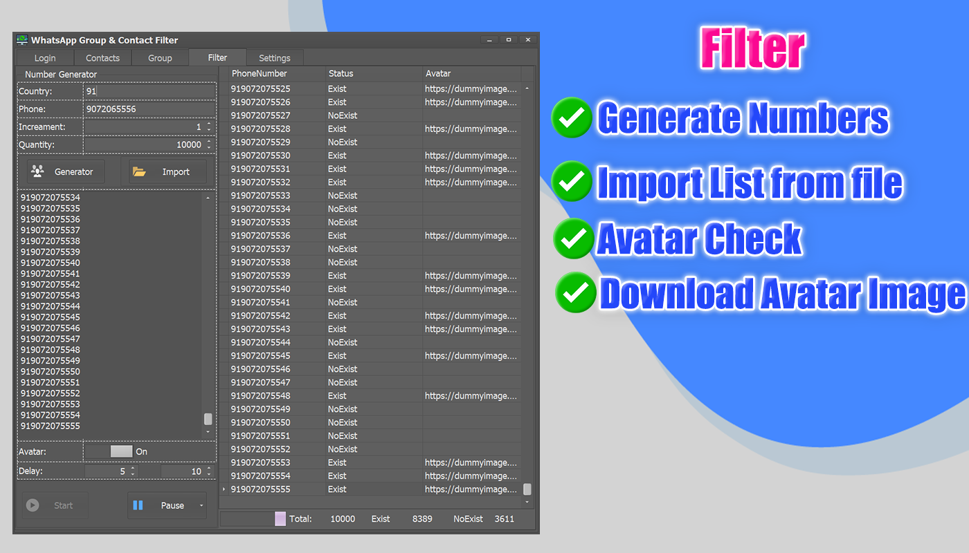 WhatsApp Contact & Group Extractor + Number Filter