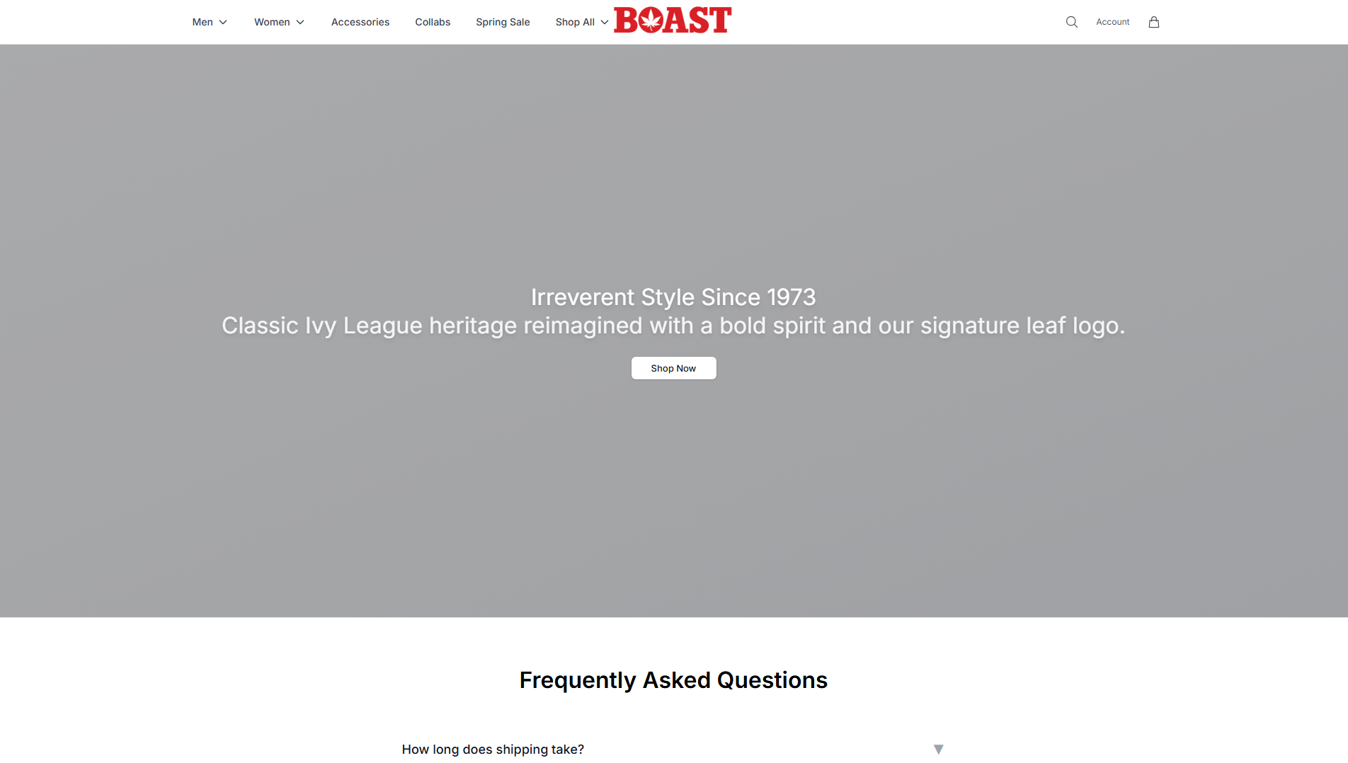 Stored capture of boastclothing.shop