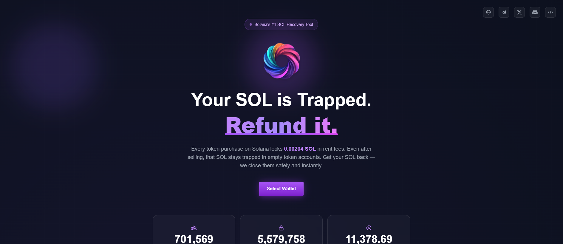 Stored screenshot of claimsolrefund.com