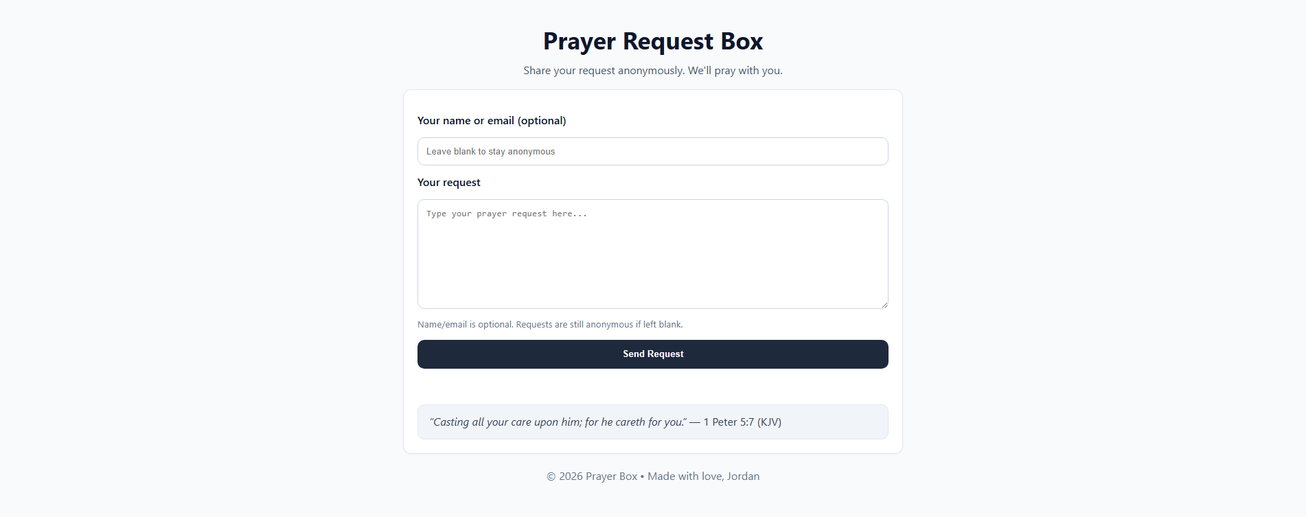 Forensic screenshot of prayerbox.xyz showing the phishing page layout