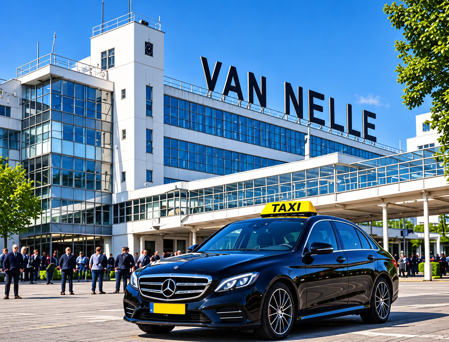 Van Nelle Fabriek met taxi