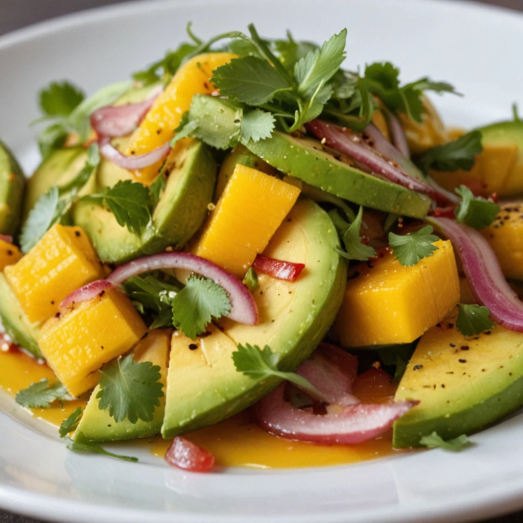 Avocado Mango Salad with Zesty Lime Dressing
