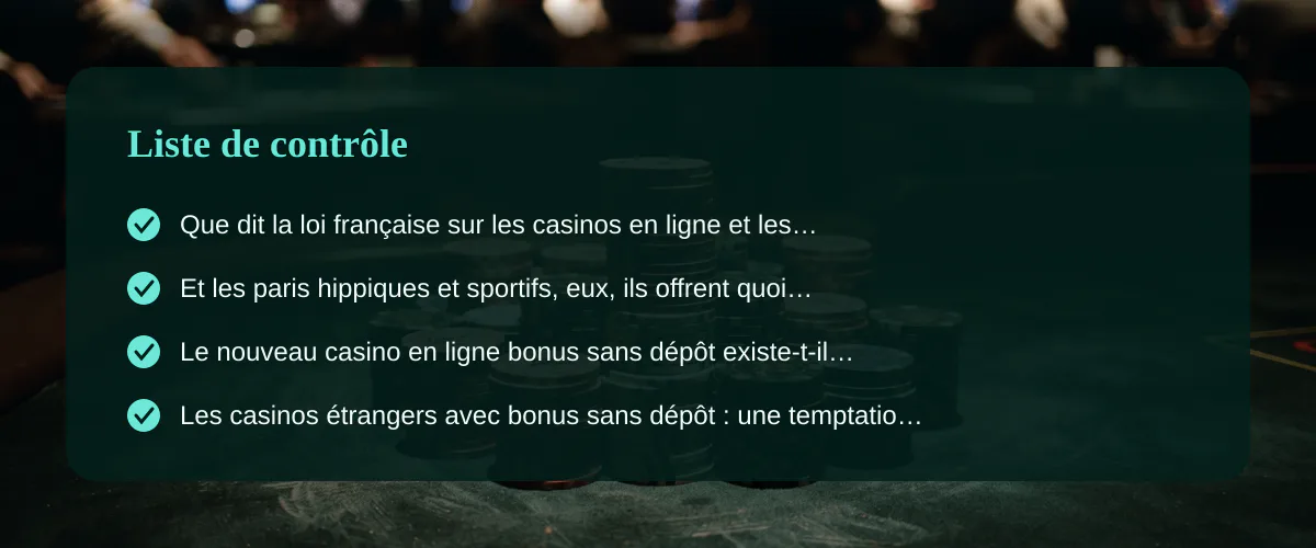 Nouveau casino en ligne bonus sans dépôt : à quoi s’attendre ? — Liste de contrôle