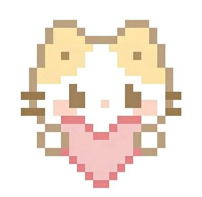 Kawaii Chubby Cat Pixel Art Perler Bead Grid Patte