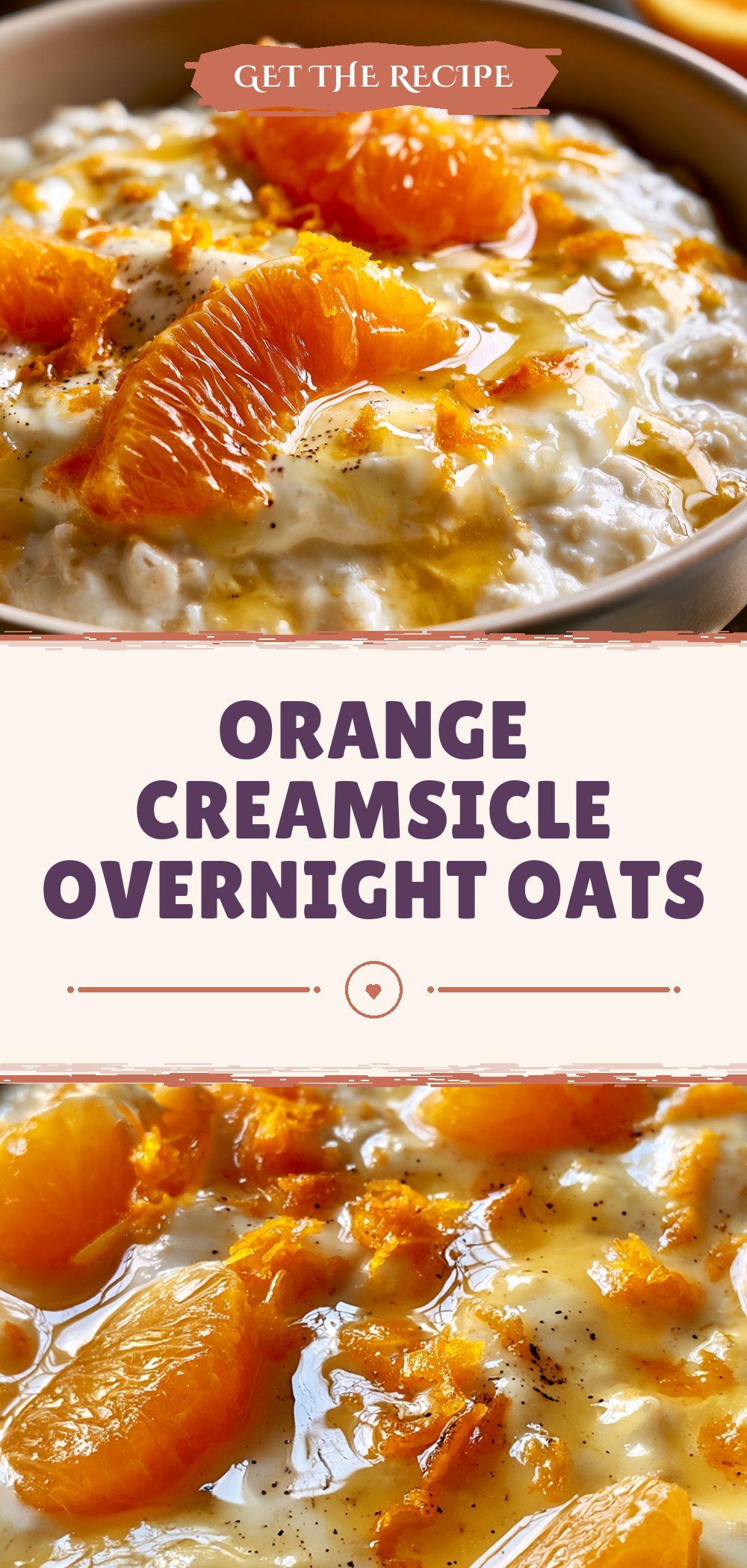 Pinterest graphic for Orange Creamsicle Overnight Oats