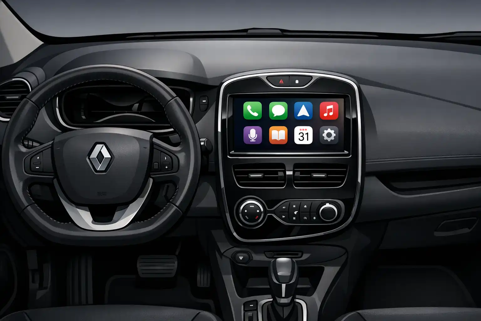 Intérieur Renault Zoe 2015 avec écran R-LINK d’origine