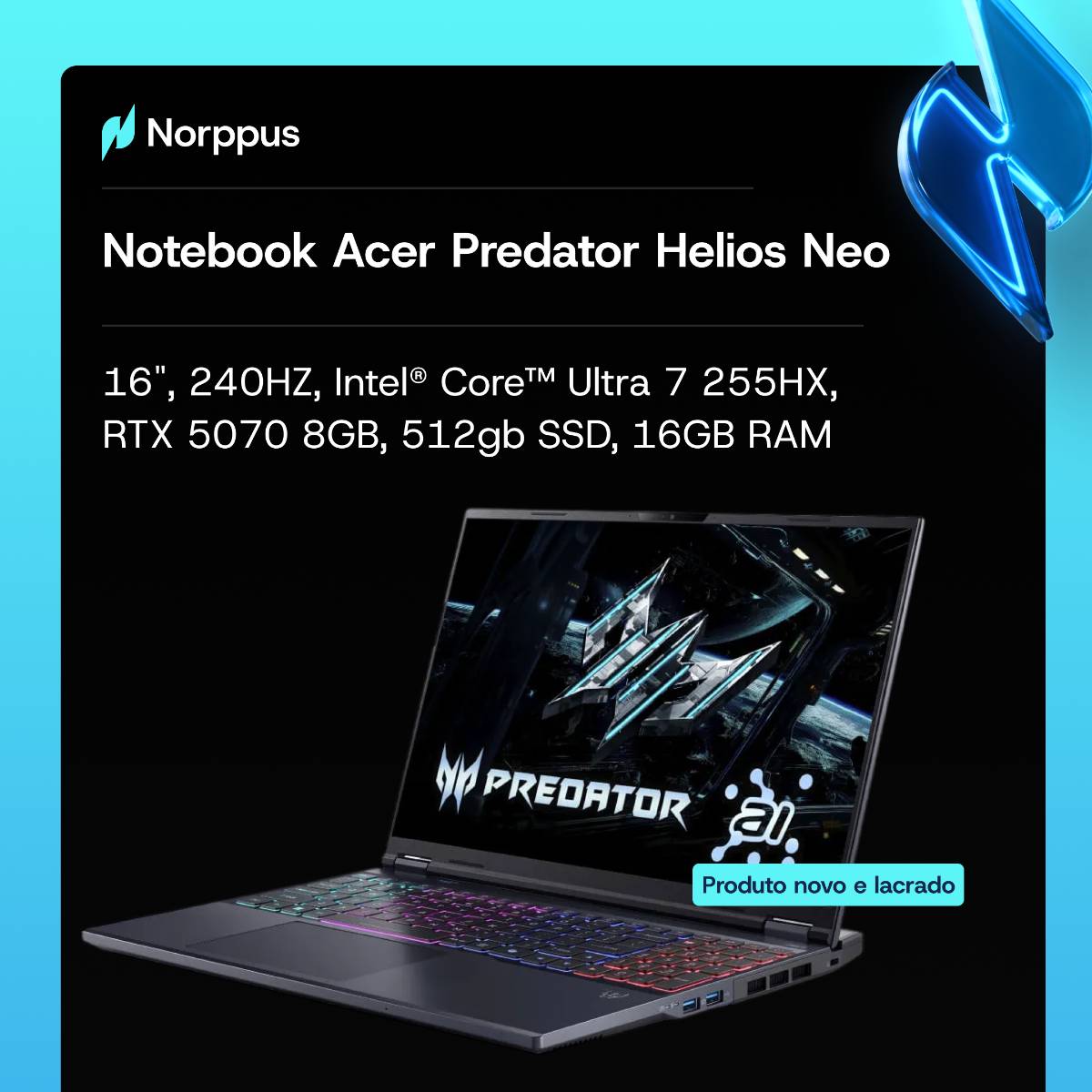 Notebook Gamer Acer Predator Helios Neo 16
