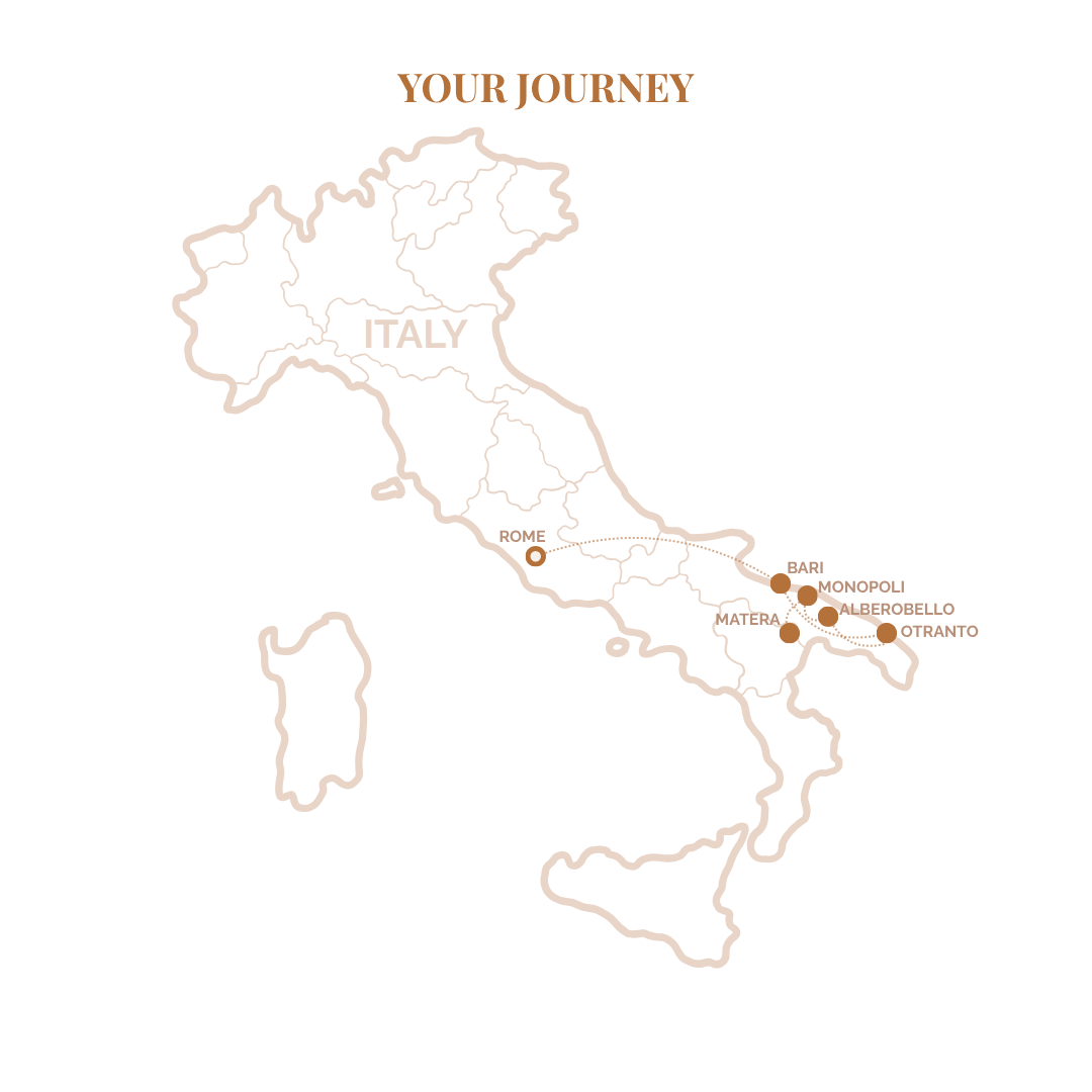 Puglia Italy journey map