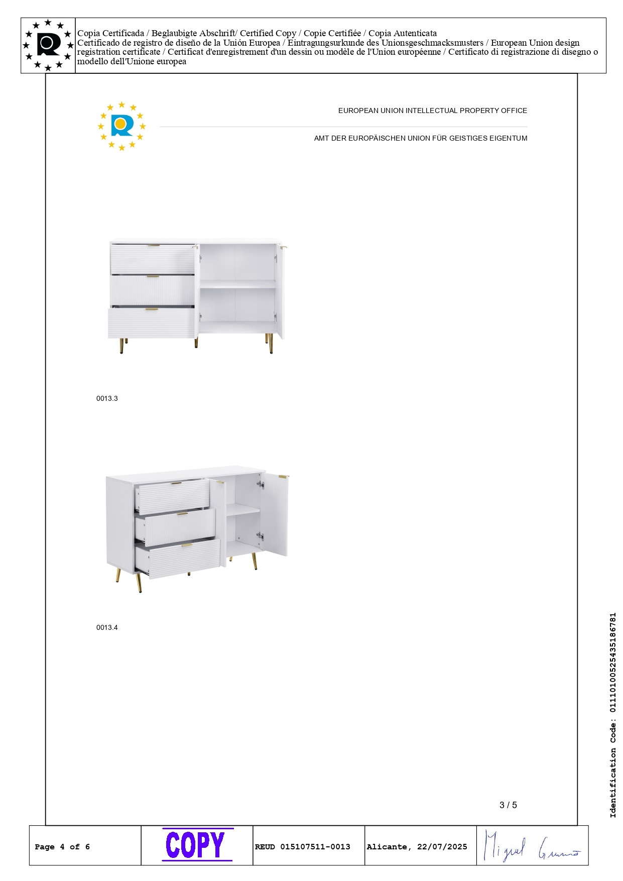 Buffet Blanc, 3 Tiroirs, 2 Portes, Rangement, Design Moderne, Multifonctionnel, Fonctionnel - Panneau composite de fibres de bois à densité - 120x38x80.5cm 3