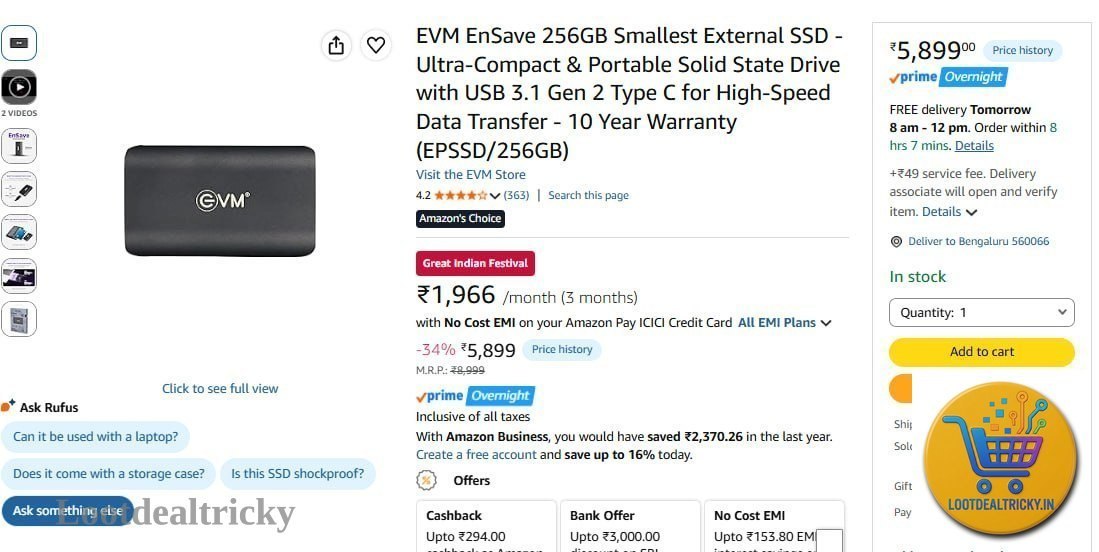 Evm Ensave 256gb – Just ₹5899 | Huge Savings Offer